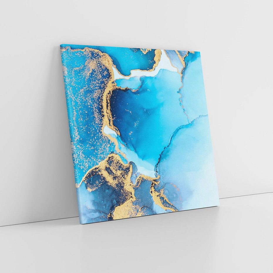 Obraz na płótnie 70x70 - Elegancja i Wyrafinowanie - marmur, złoto