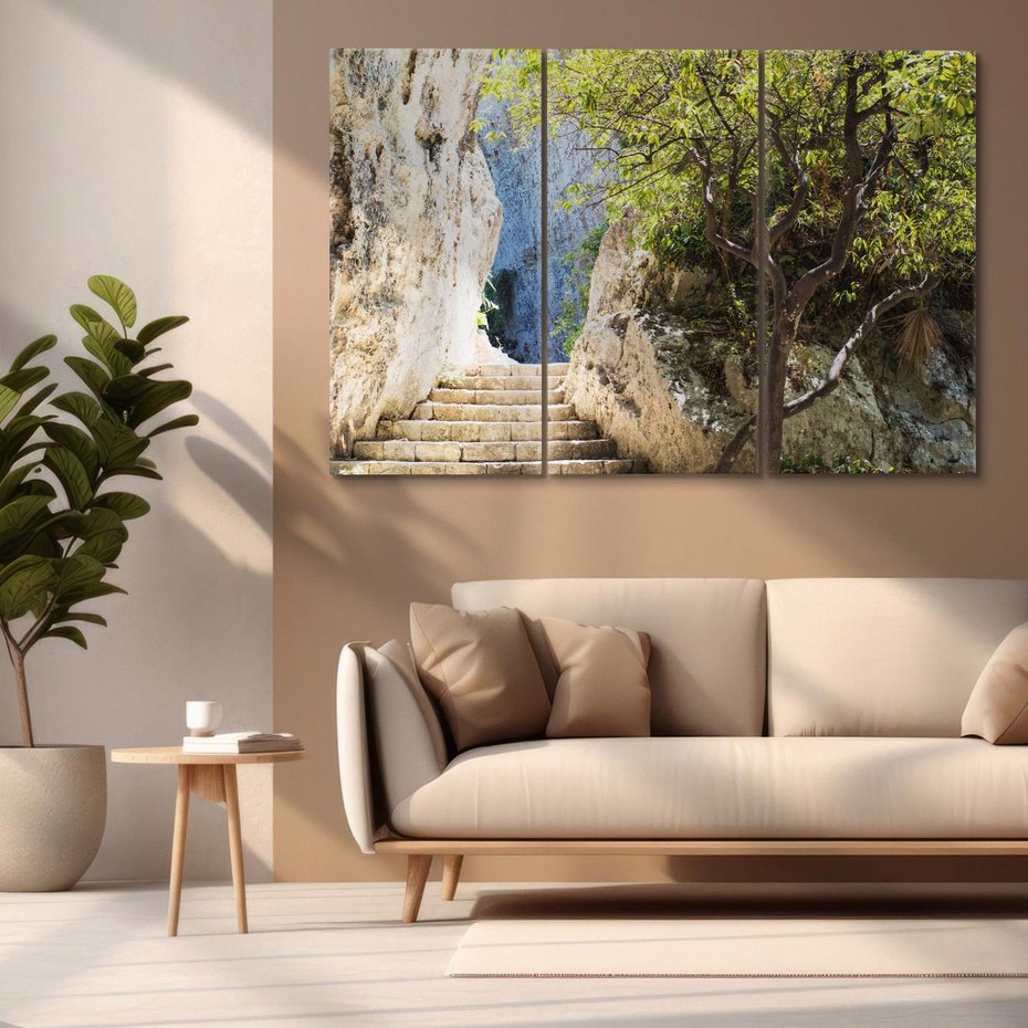 Obraz na płótnie 120x80 - Krok po kroku do celu - schody, perspektywa