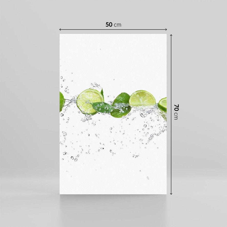 Obraz na płótnie 50x70 - Świeże limonki i woda - limonki, woda