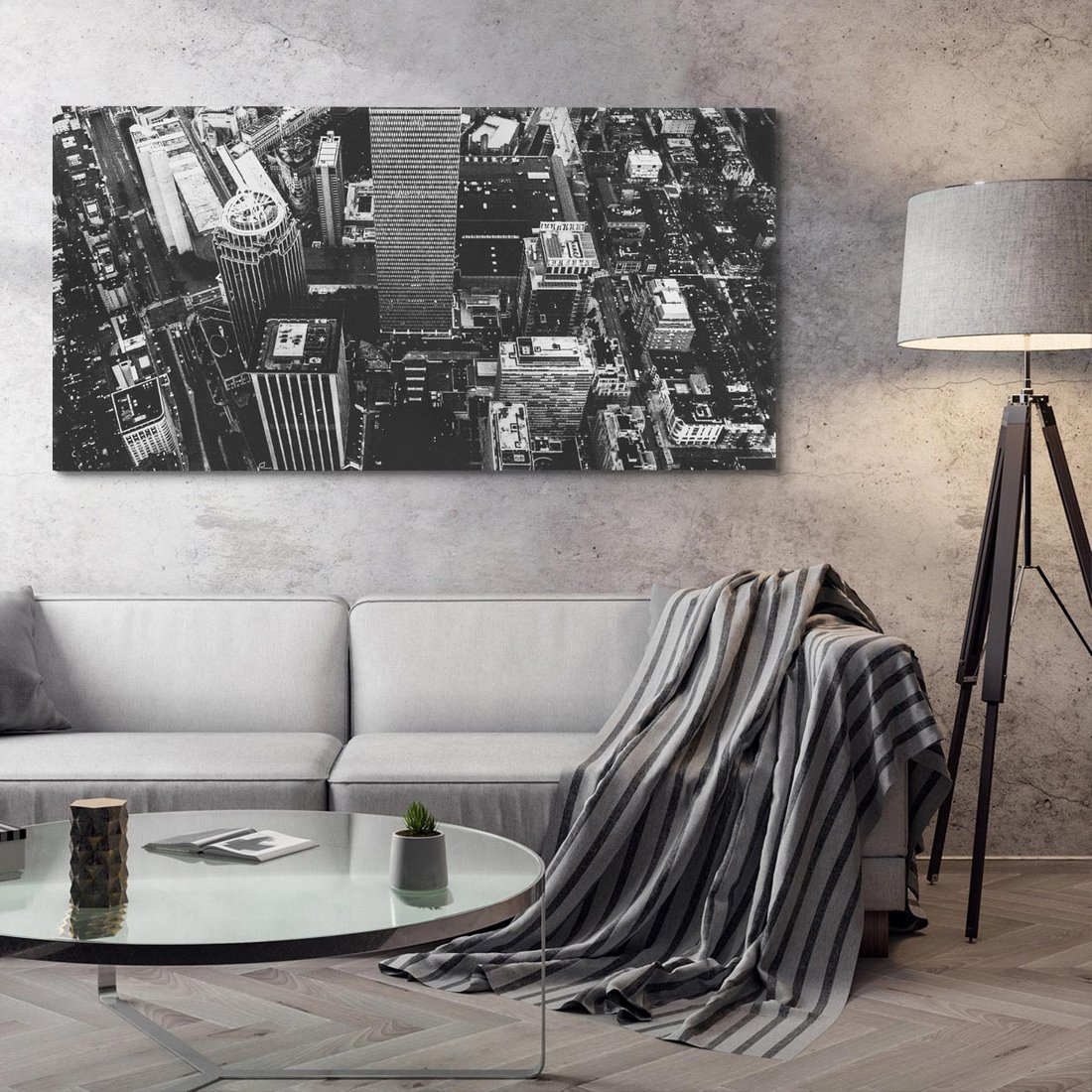 Obraz na płótnie 120x60 - Kontrastujące miasto - miasto, biało