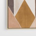 Obraz w ramie 50x50 - Odblaski niespełnionych marzeń - kompozycja z trójkątów, mix kolorów ziemi - rama drewno