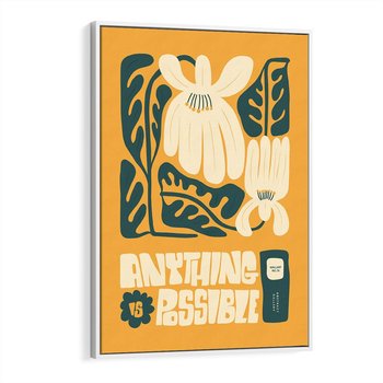 Obraz w ramie 80x120 - Impulsy Harmonii - kwiaty, nowoczesny plakat - rama biała