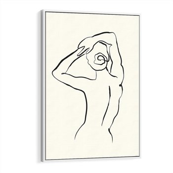 Obraz w ramie 80x120 - Tajemniczy Rytm - kobieta, posąg - rama biała