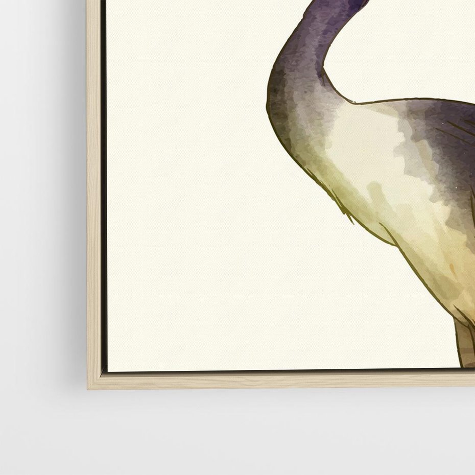 Obraz w ramie 80x80 - Kwiatowa Ekspresja - japońska sztuka, ptak - rama drewno