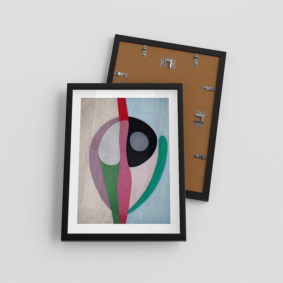 Plakat w ramie 30x40 - Wibracje Kolorów Marzeń - abstrakcyjne dziwne kształty, olejny obraz - rama czarna