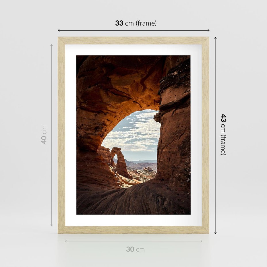 Plakat w ramie 30x40 - Magia pustynnego kanionu - pustynia, kanion - rama drewno