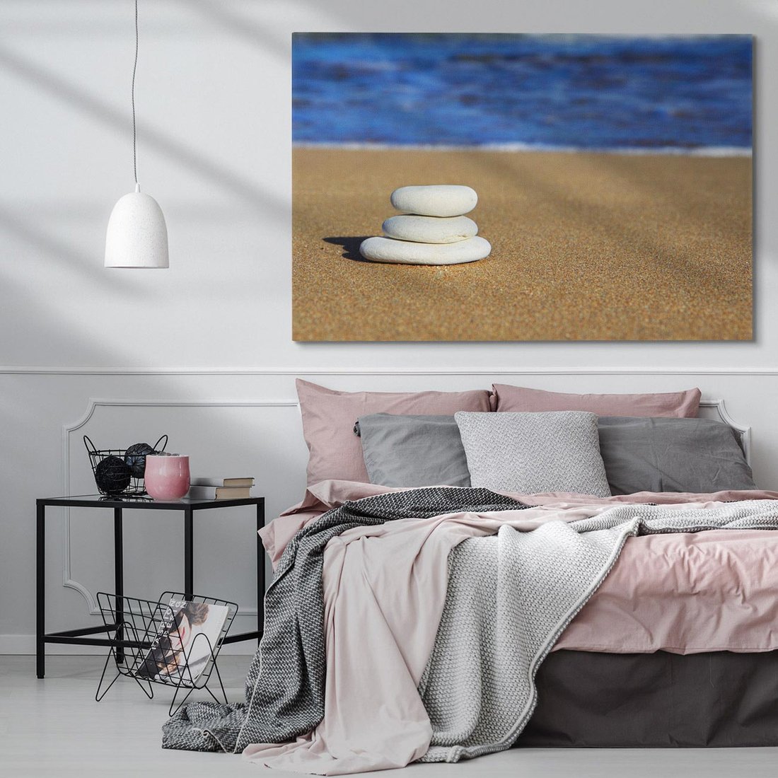 Obraz na płótnie 70x50 - Kamienie na plaży nad morzem - kamienie, plaża