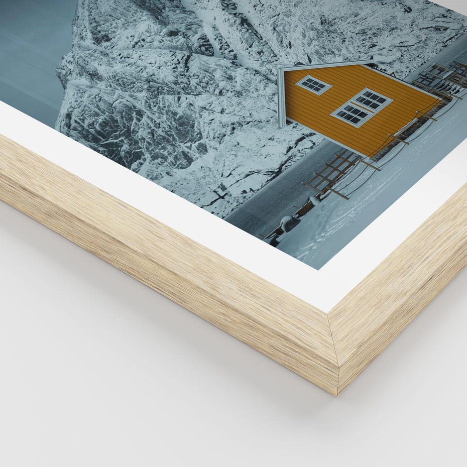 Plakat w ramie 30x40 - Urok Norweskich Domków - Skandynawia, Norwegia - rama drewno