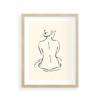 Plakat w ramie 30x40 - Migotliwa Symfonia - kobieta akt, minimalizm - rama drewno