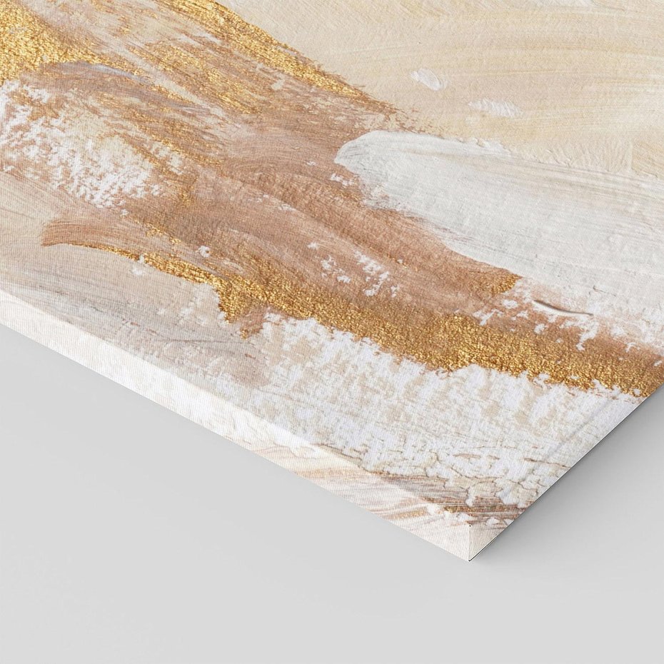 Obraz na płótnie 120x60 - Elegancja w Złocistym Chaosie - złoto beż, abstrakcja