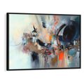 Obraz w ramie 70x50 - Kontrapunkty zatajonych uczuć - dynamiczna abstrakcja, bałagan na płótnie - rama czarna