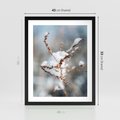 Plakat w ramie 40x50 - Zimowy Urok Natury - gałązki pod śniegiem, natura - rama czarna