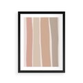 Plakat w ramie 30x40 - Tęczowa Zgaszona Aura - abstakcyjne tęczowe pasy, delikatne odcienie beżu - rama czarna