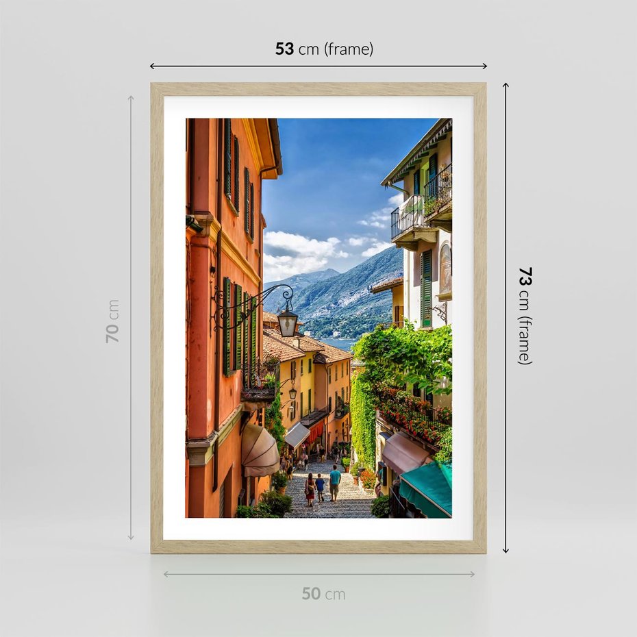Plakat w ramie 50x70 - Tropienie Nieskończoności - uliczka, perspektywa - rama drewno