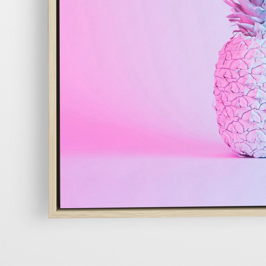 Obraz w ramie 80x80 - Ananas Abstrakcja - ananas, abstrakcja - rama drewno