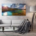 Obraz na płótnie 120x60 - Jezioro wśród majestatycznych gór - jezioro, góry