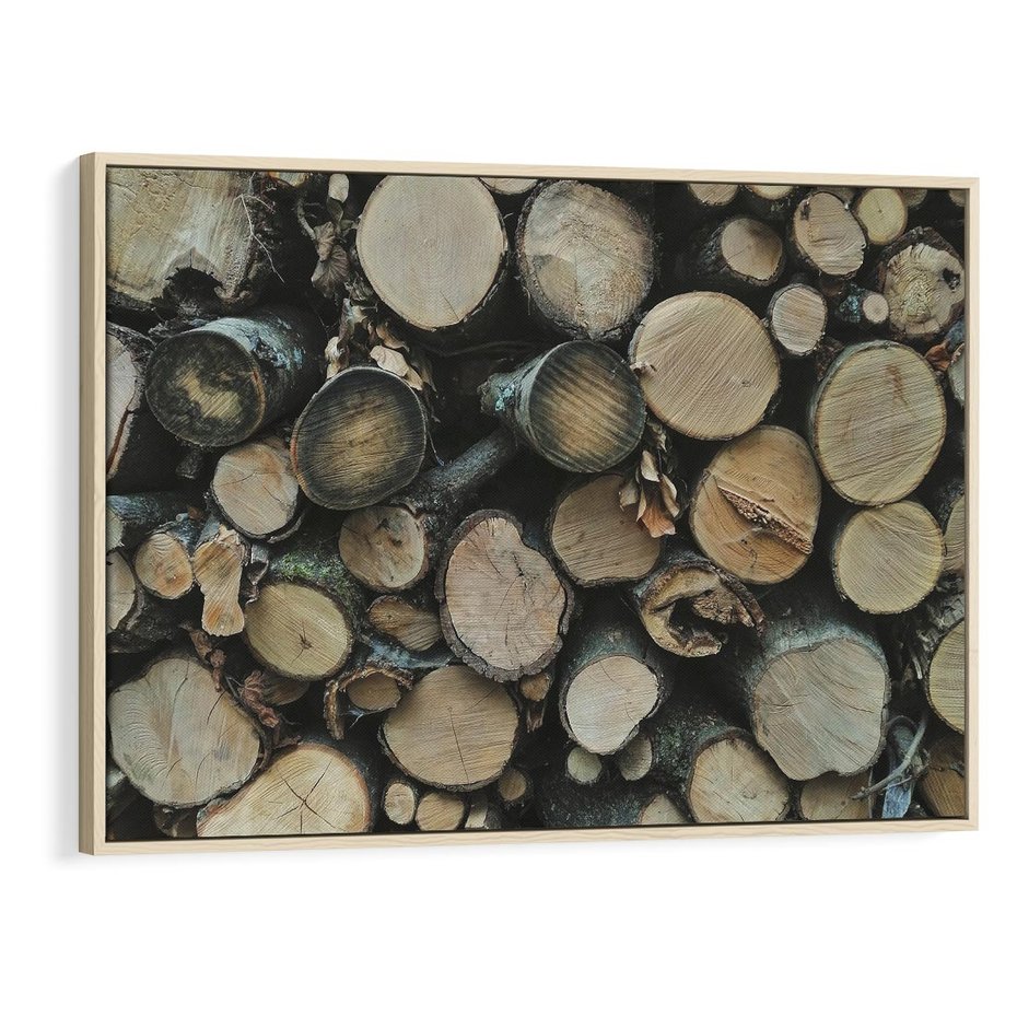 Obraz w ramie 70x50 - Bliskość Natury - drewno, las - rama drewno