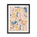Plakat w ramie 50x70 - Symfonia Radosnych Barw - abstrakcyjne pastelowe formy, nowoczesna grafika w stylu boho - rama czarna