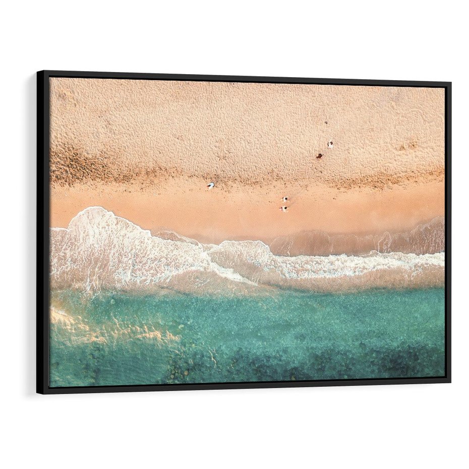 Obraz w ramie 70x50 - Oczy turkusu - fotografia, plaża - rama czarna