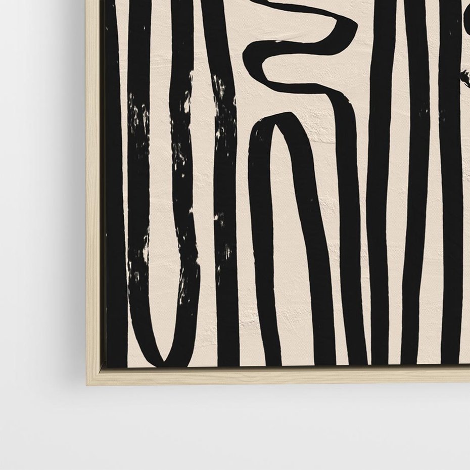 Obraz w ramie 80x80 - Podróżne Wibracje Serca - abstrakcyjny obraz, proste linie - rama drewno