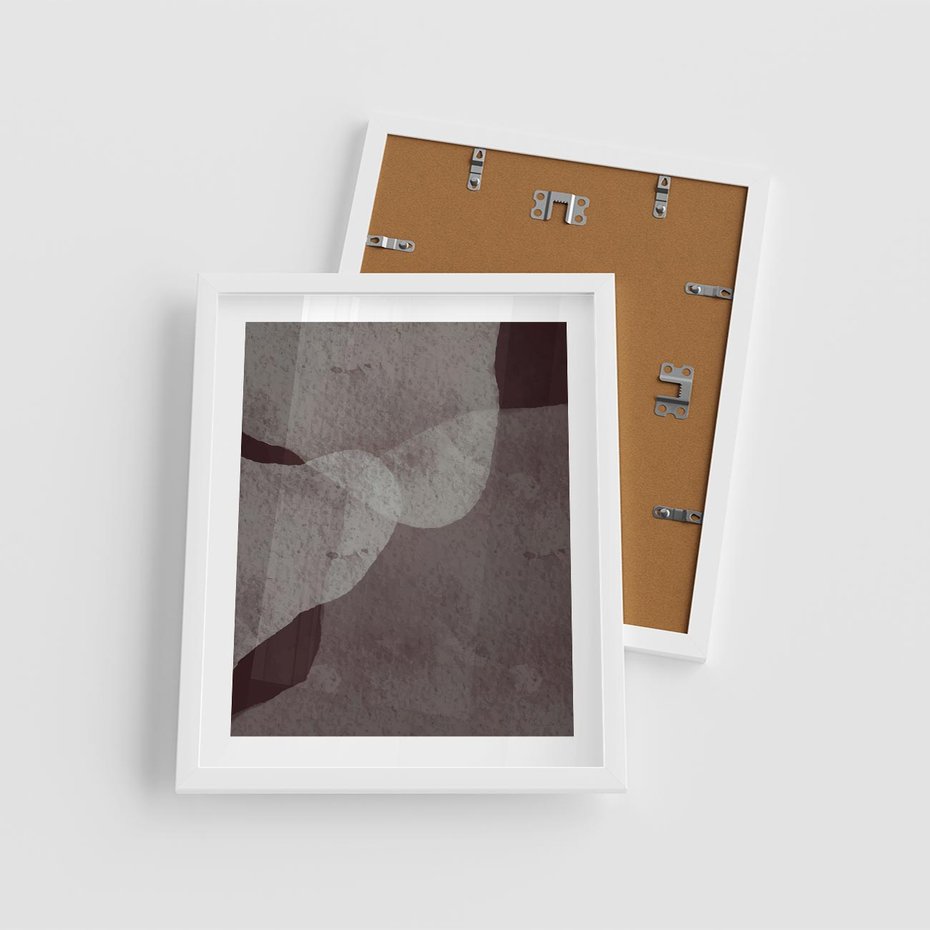 Plakat w ramie 40x50 - Obce Odcienie - mroczny plakat, nowoczesne wnętrza - rama biała