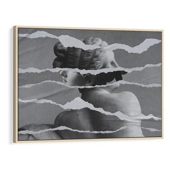 Obraz w ramie 100x70 - Kolaż z Antyczną Rzeźbą - antyczna rzeźba, kolaż ze zdjęć - rama drewno