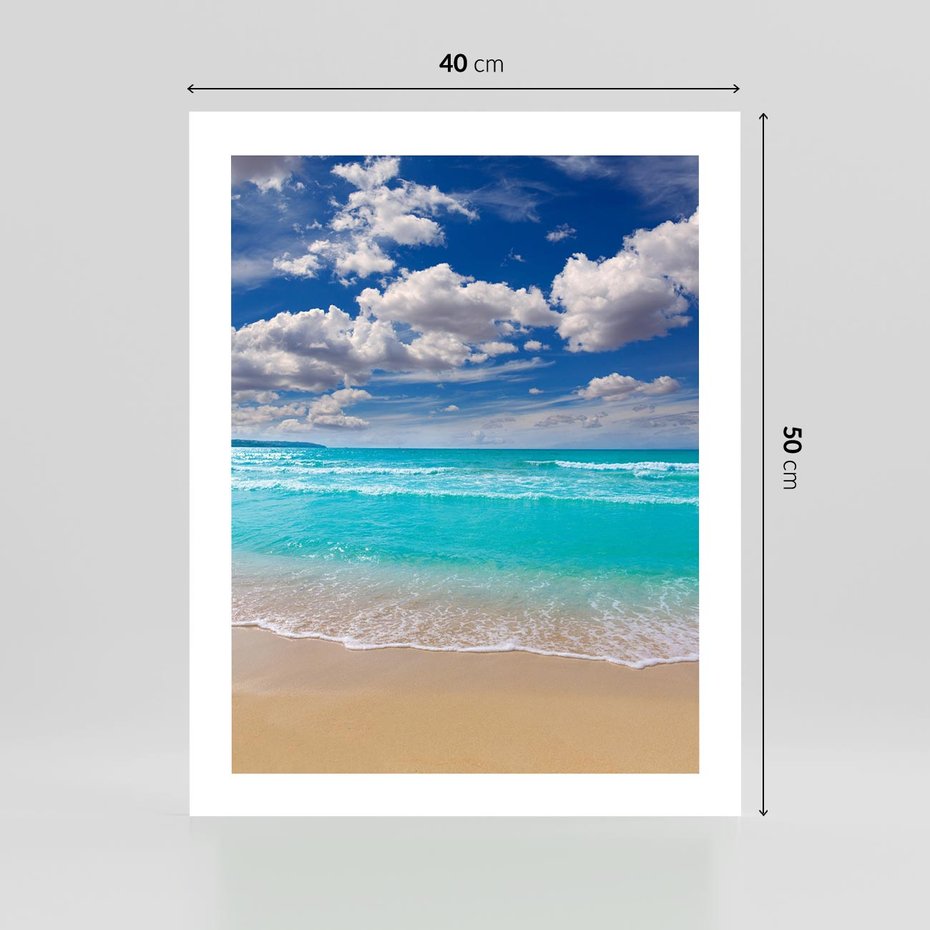 Plakat bez ramy 40x50 - Idylliczna plaża nad morzem - plaża, morze