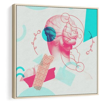 Obraz w ramie 50x50 - Sztuka w Różach - nowoczesna sztuka, kolaż ze zdjęć - rama drewno