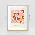 Plakat w ramie 40x50 - Miłość w Kompozycji - grafika, kompozycja kwiaty i serca - rama drewno