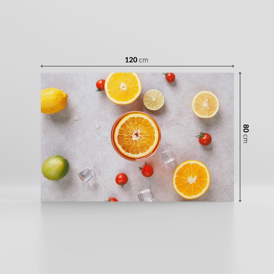 Obraz na płótnie 120x80 - Cytryny Pomarańczowy Zestaw - cytryny, pomarańcze