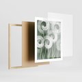Plakat w ramie 40x50 - Spokojne Plamy Natury - zielony plakat, roślinne motywy - rama drewno