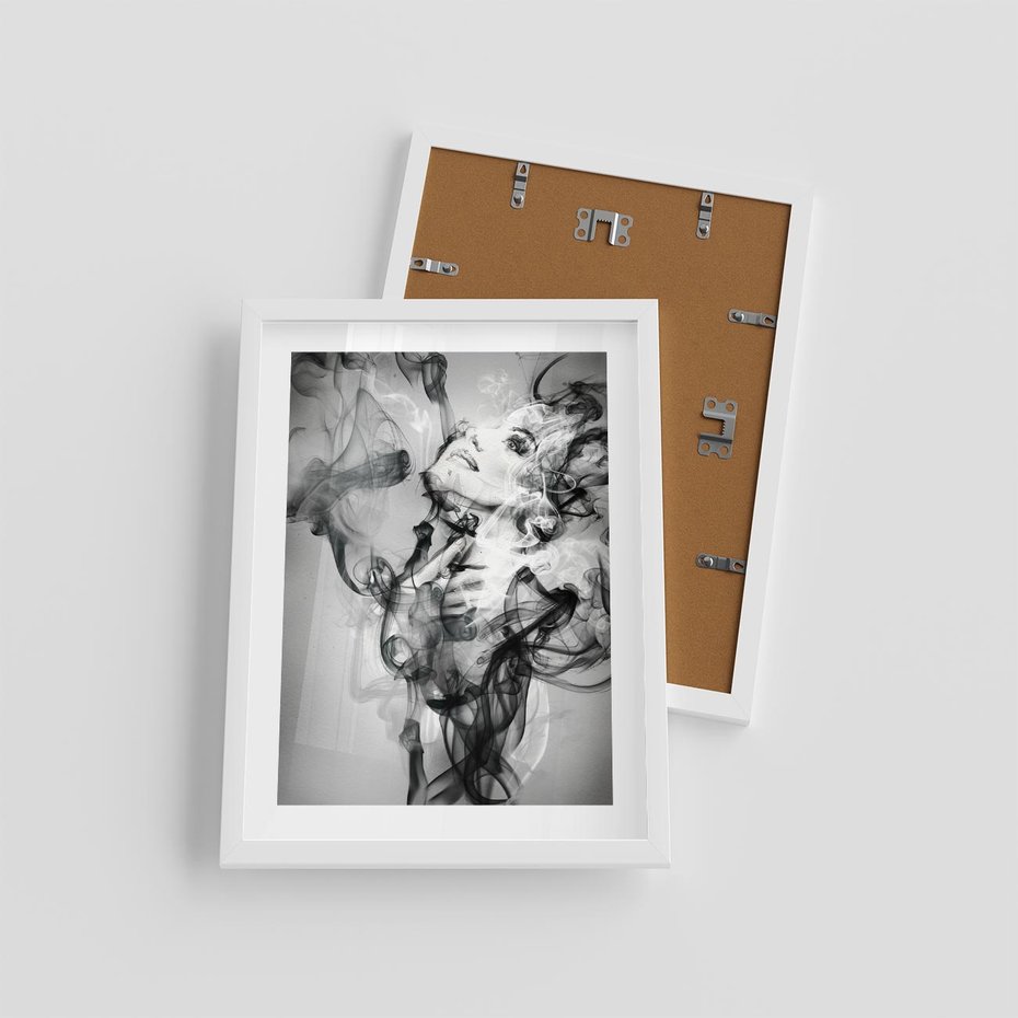 Plakat w ramie 30x40 - Abstrakcja kobiecego piękna - abstrakcja, kobieta - rama biała