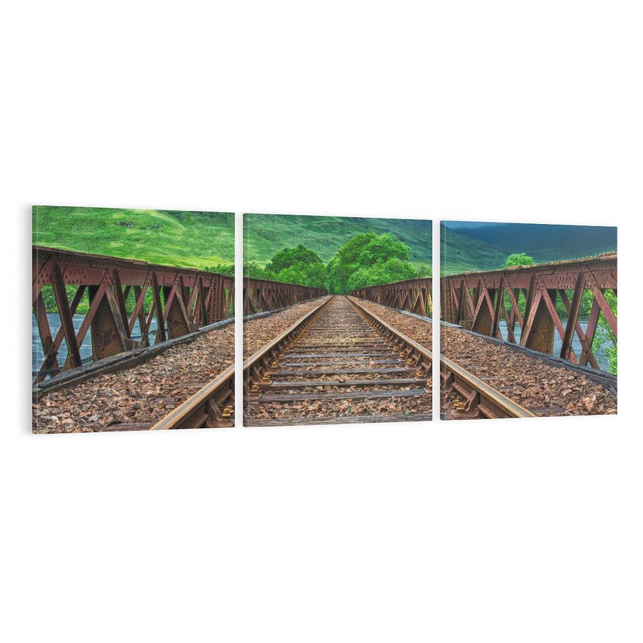 Obraz na płótnie 120x40 - Most Kolejowy - Tropy Podróży w Nocnej Ciszy - most, kolej