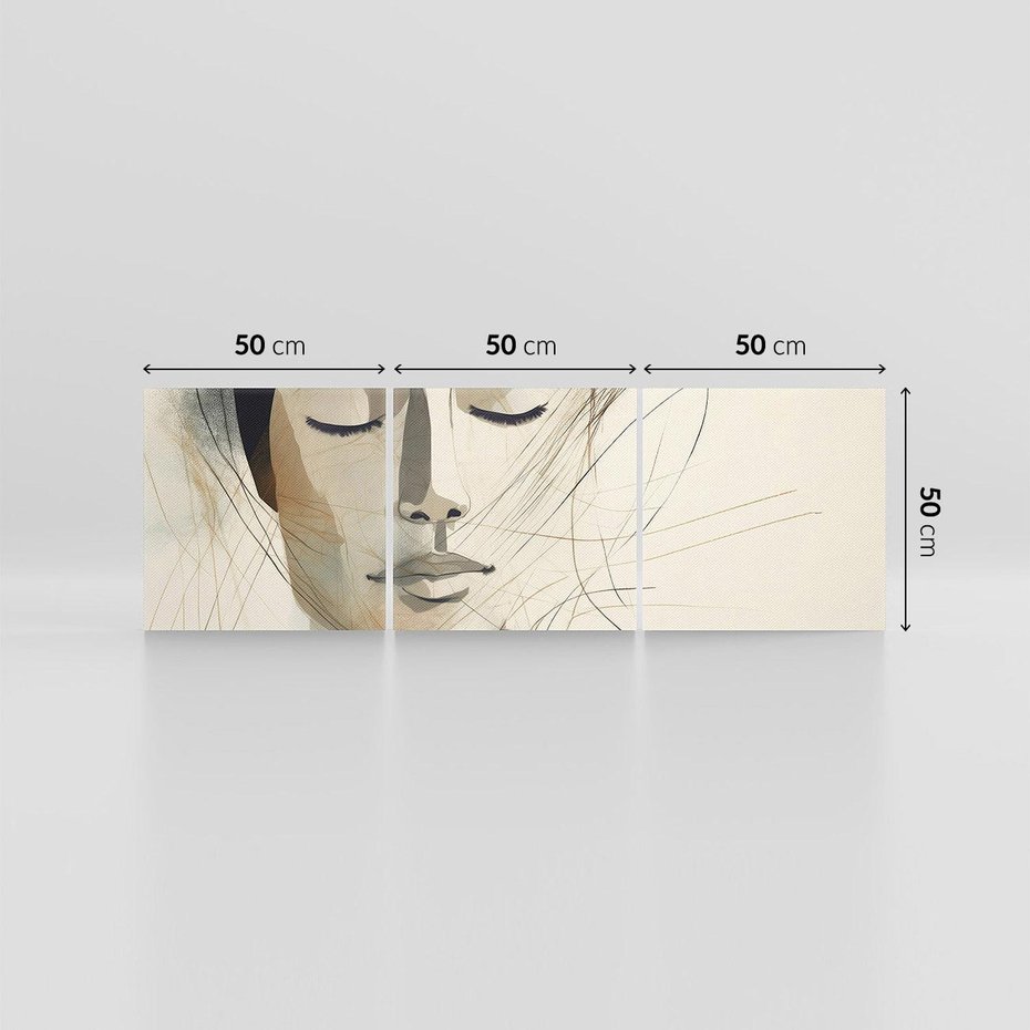 Obraz na płótnie 150x50 - Tylko Zamknij Oczy - twarz kobiety, zamknięte oczy