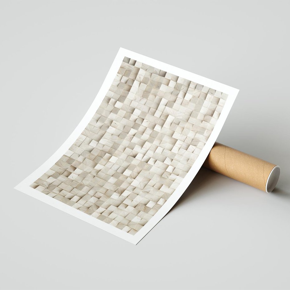 Plakat bez ramy 30x40 - Geometryczne 3D: Abstrakcyjna Harmonia - geometryczne, 3D