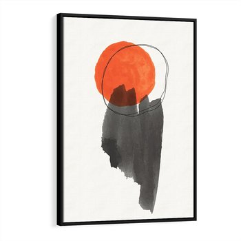 Obraz w ramie 50x70 - Księga Form - abstrakcyjne nieregularne plamy, czarny - rama czarna