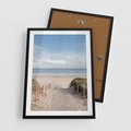 Plakat w ramie 50x70 - Plażowy pomost - plaża, pomost - rama czarna