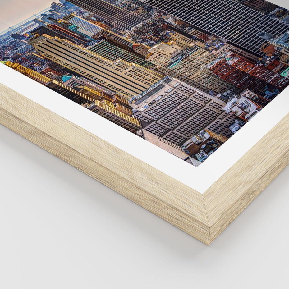 Plakat w ramie 30x40 - Manhattan - Wieżowce Nowego Jorku - Manhattan, Nowy Jork - rama drewno