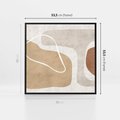 Obraz w ramie 50x50 - Beżowa Harmonia - abstrakcyjne, nieregularne plamy - rama czarna