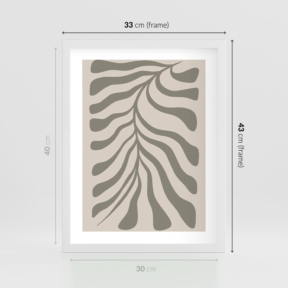 Plakat w ramie 30x40 - Zaklęte Kształty - nowoczesna sztuka, plakat modern - rama biała