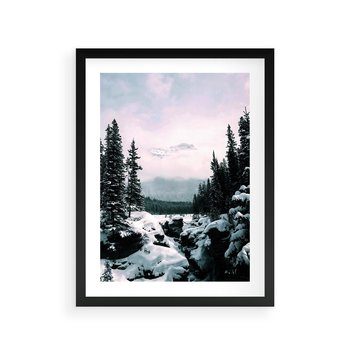 Plakat w ramie 40x50 - Zimowe Góry - zimowy krajobraz, góry - rama czarna