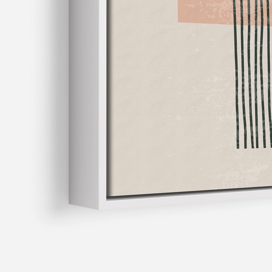 Obraz w ramie 50x50 - Przenikające Formy - nowoczesna sztuka, minimalizm - rama biała