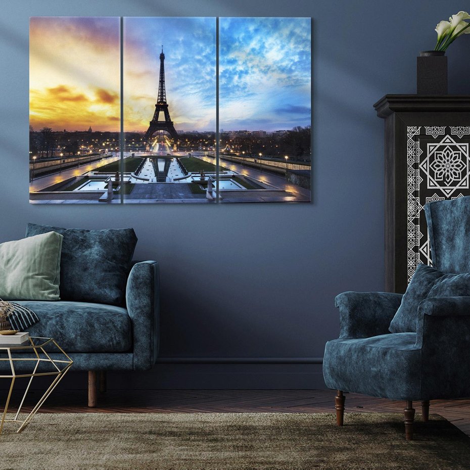 Obraz na płótnie 120x80 - Romantyczny Paryż - Wieża Eiffla w blasku - Paryż, Wieża