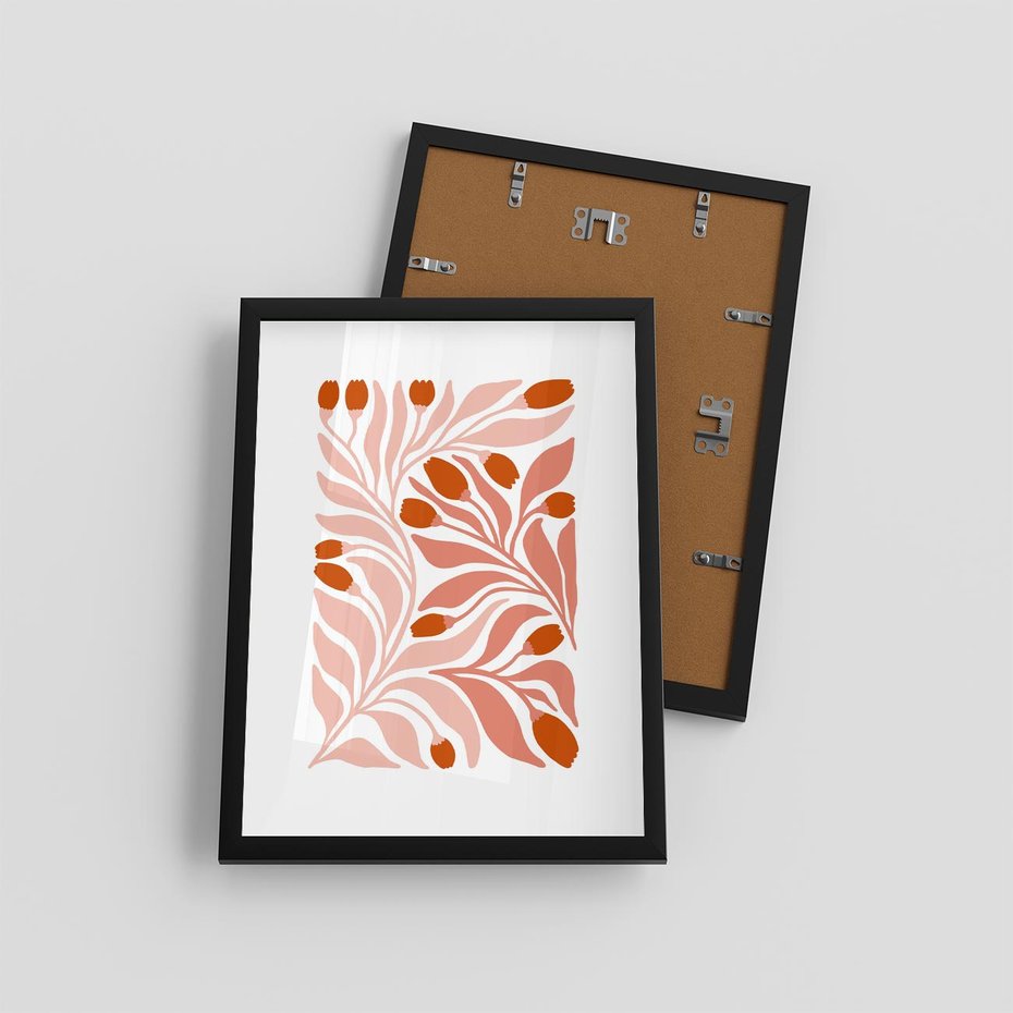 Plakat w ramie 30x40 - Nieskrępowane wyobraźnie kolorów - kwiaty, pastelowe kolory - rama czarna