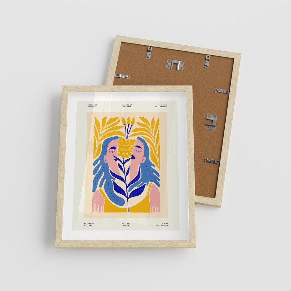 Plakat w ramie 40x50 - Roztopione Granice - nowoczesna sztuka, abstrakcja - rama drewno