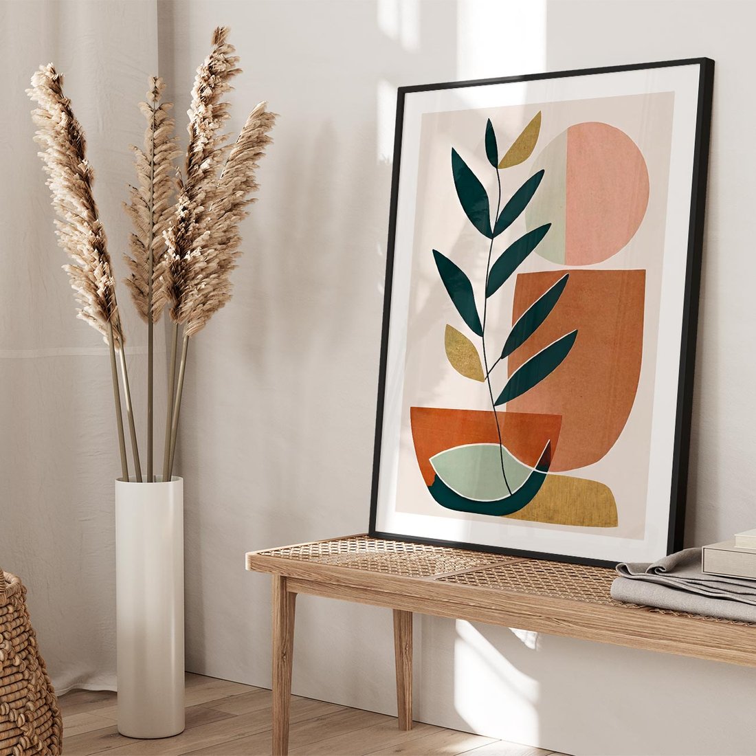 Plakat w ramie 40x50 - Boho Taniec Stylu - boho obraz, abstrakcja - rama czarna