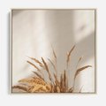 Obraz w ramie 80x80 - mpresyjne układy traw - boho, trawy - rama drewno