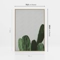 Obraz w ramie 70x100 - Majestatyczne Wysokości - kaktusy, liście - rama drewno