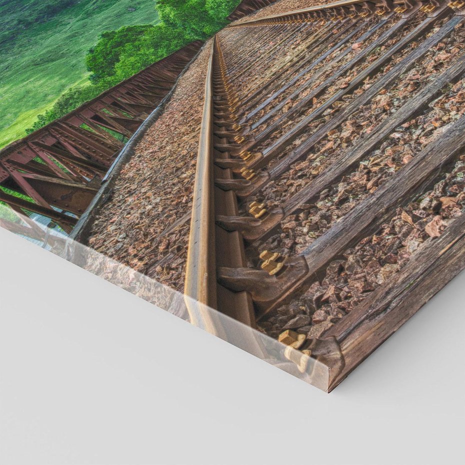 Obraz na płótnie 80x80 - Most Kolejowy - Tropy Podróży w Nocnej Ciszy - most, kolej