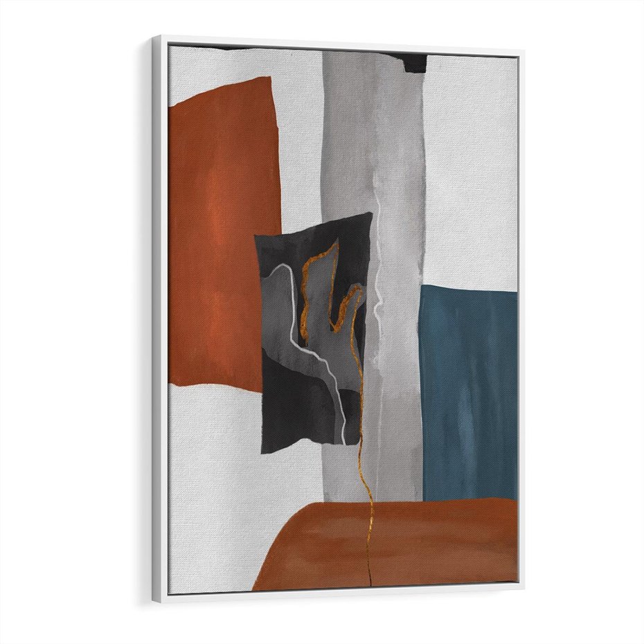 Obraz w ramie 50x70 - Nowoczesna geometria - nowoczesny, geometryczny - rama biała